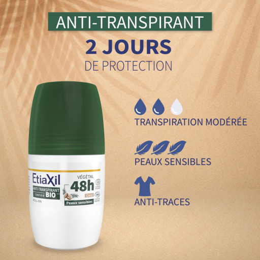 Etiaxil Anti-transpirant Végétal 48h certifié BIO parfum coco