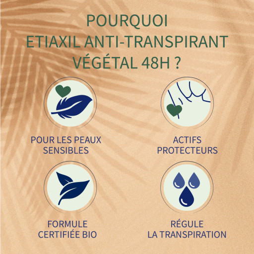 Etiaxil Anti-transpirant Végétal 48h certifié BIO parfum coco