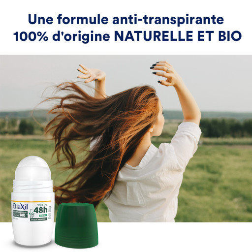 Etiaxil Anti-transpirant Végétal 48h certifié BIO parfum thé vert