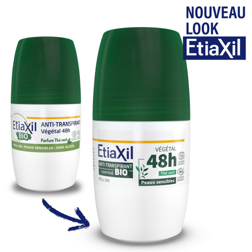 Etiaxil Anti-transpirant Végétal 48h certifié BIO parfum thé vert