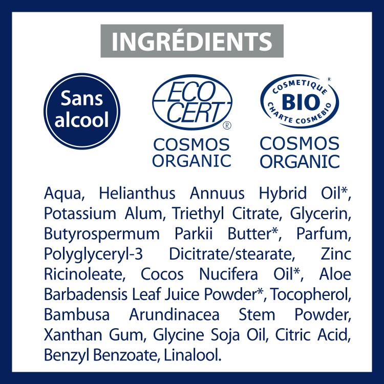 Etiaxil Anti-transpirant Végétal 48h certifié BIO parfum coco